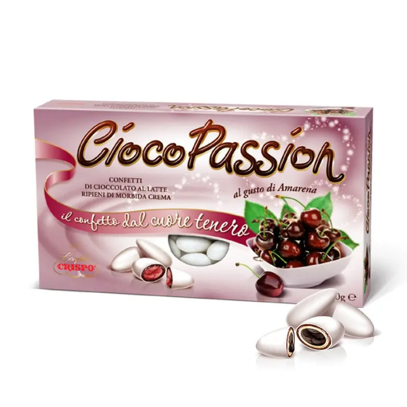 Confetti Ciocopassion al Latte Bianco al Gusto Amarena 1 Kg- Crispo