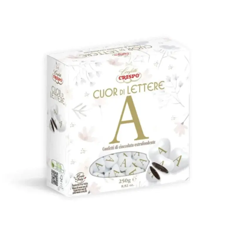 Confetti Cuor di Lettere Ciocc. Extrafondente 250gr - Crispo