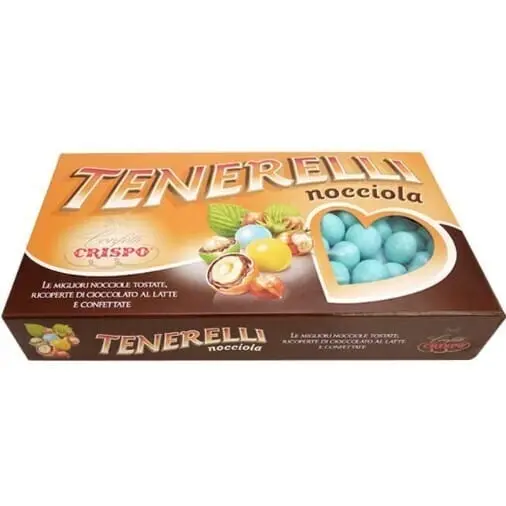 Confetti Tenerelli Rotondi Azzurri alla Nocciola 1 kg - Crispo