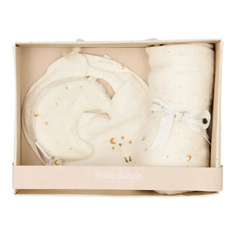 Confezione Regalo Luna e Stelle Moon and Stars Bianca Mussola - Gift Box White Newborn Naturals Monn and Stars Little Goose Swaddle (TE52295044)