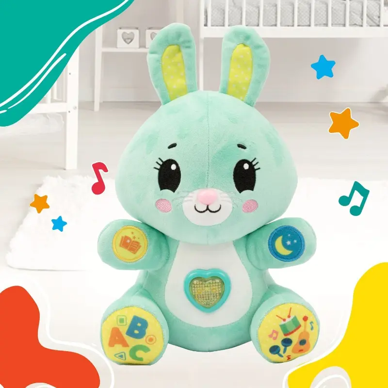 Coniglio Peluche “Gioca con me" Peluche della Buonanotte per bambini a partire da 12 Mesi
