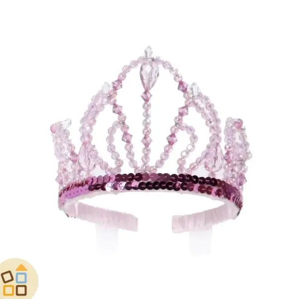 CORONA TIARA PERLINE ROSA