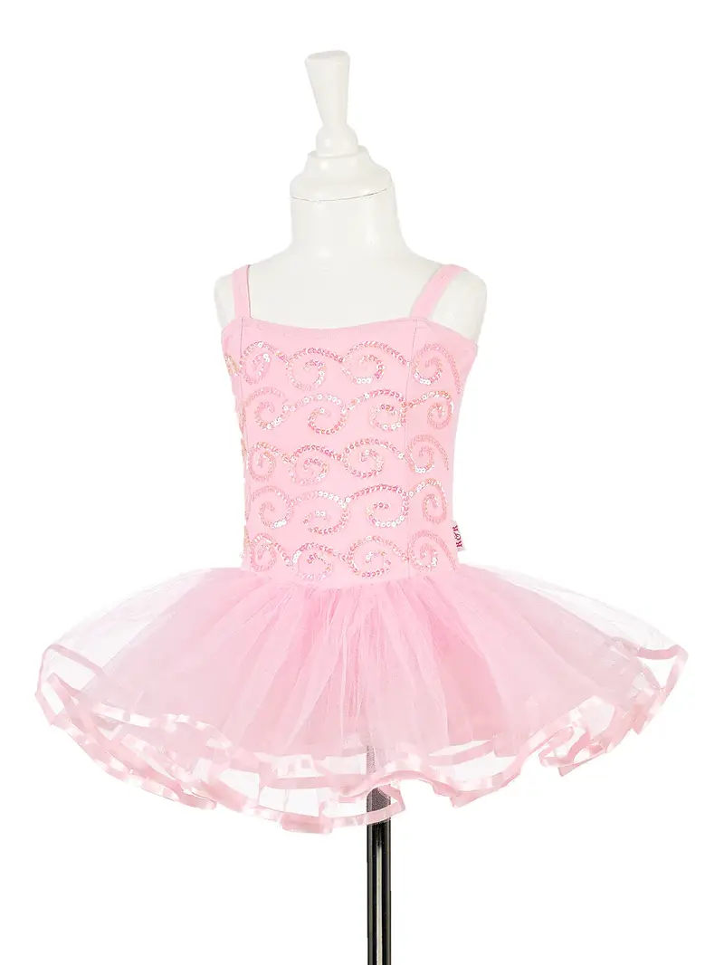 COSTUME BALLERINA, TUTU ROSA GLITTER SHEILA 3/4 ANNI