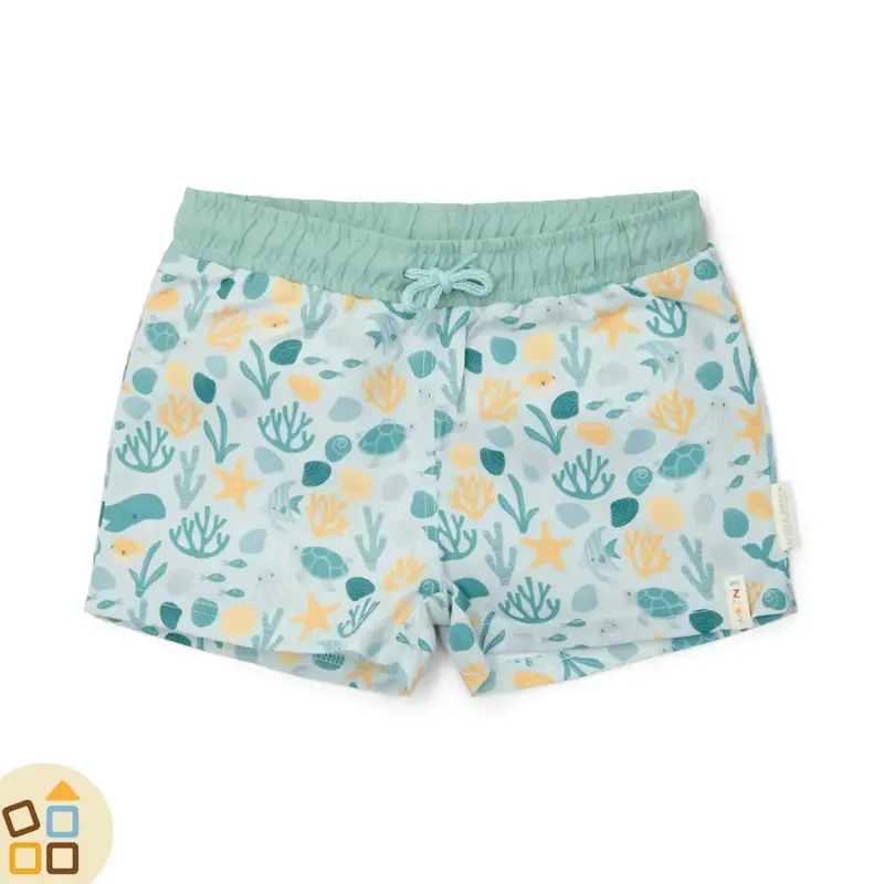 COSTUME BOXER 1/2 A VERDE/AZZ conchiglie