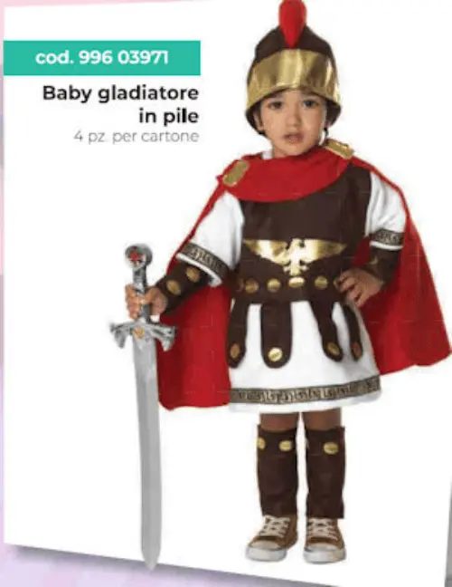 Costume Carnevale Baby Gladiatore in Pile