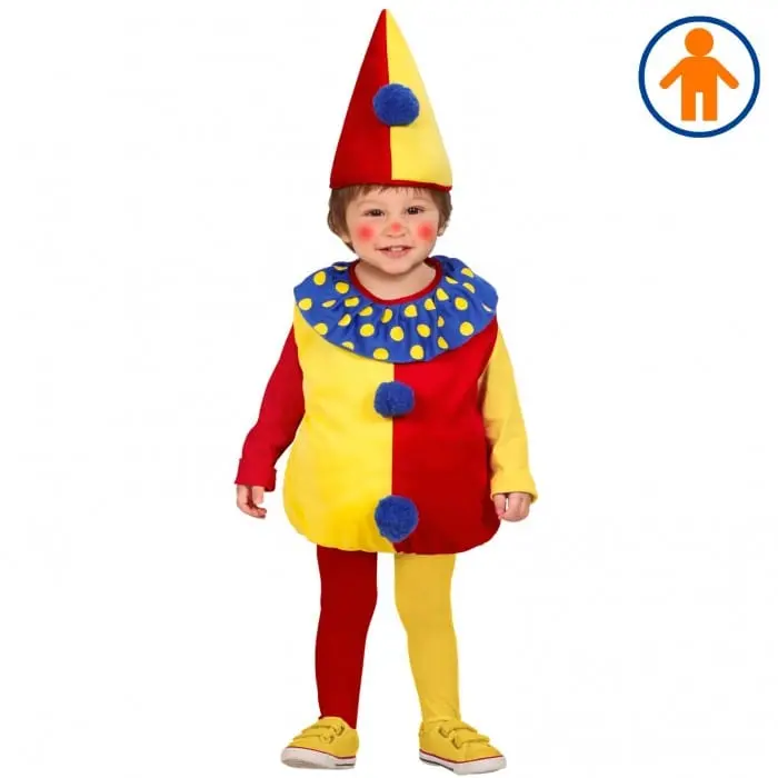 Costume Carnevale Baby Pagliaccio Età 1-2 Anni