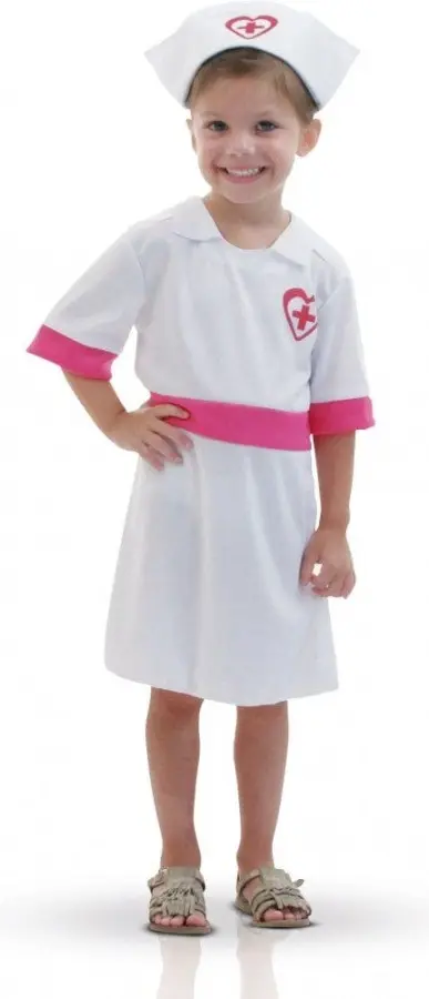 Costume Carnevale Infermiera Bambina 5-7 Anni