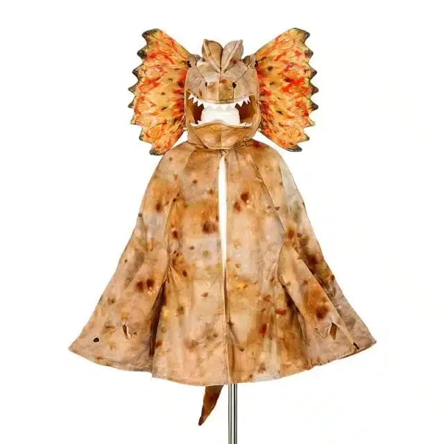Costume Carnevale Mantello del Dilofosauro 4/7 Anni Altezza 104/122 Cm - Dilophosaurus Cape (101050)