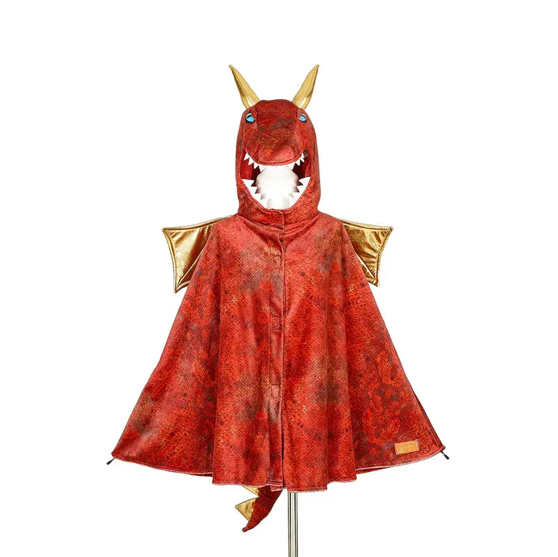 Costume Carnevale Mantello del Drago 4/7 Anni Altezza 104/122 Cm - Red Dragon Cape (101070)