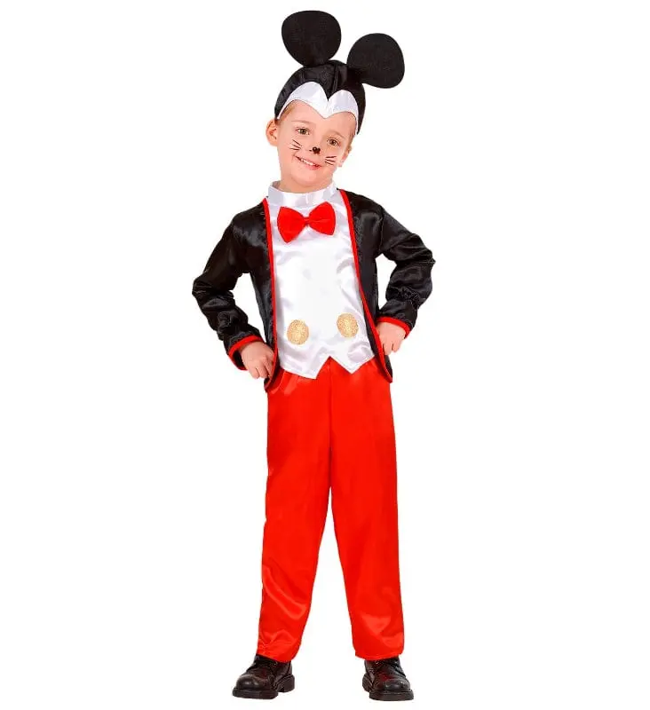 Costume Carnevale Topolino per Bambini Taglie da 1 a 3 Anni
