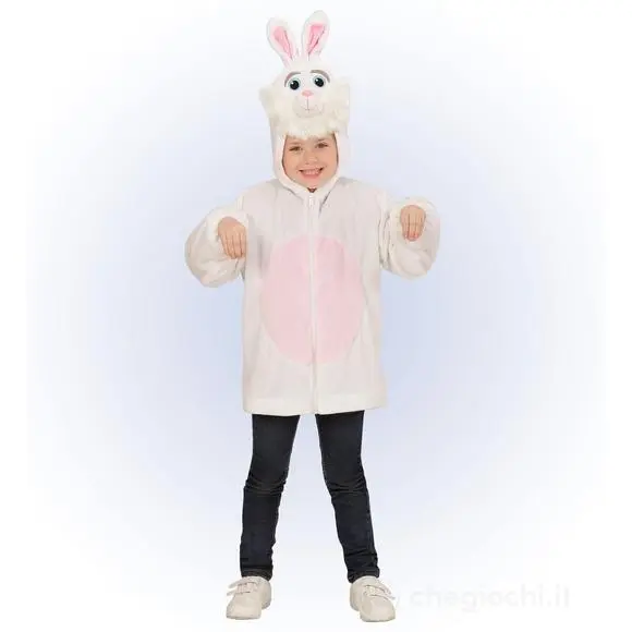 costume CONIGLIO IN PELUCHE SOFT (felpa con cappuccio e maschera) 98 cm / 1-2 anni