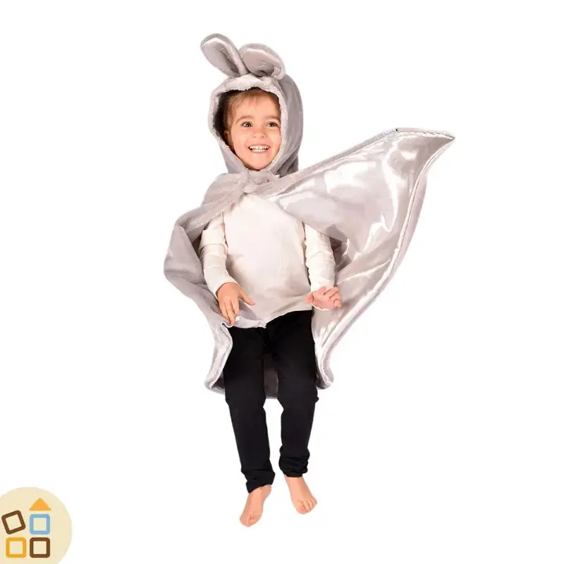 COSTUME CONIGLIO, MANTELLO 3/8 ANNI