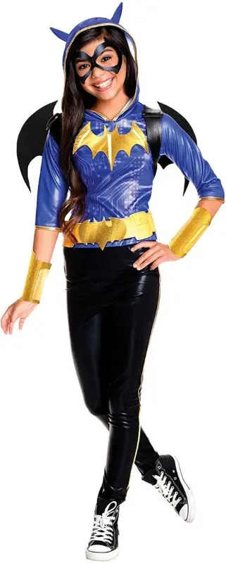 Costume di Carnevale BatGirl 8-10 Anni, Travestimento Bambine DC Super Hero Girls