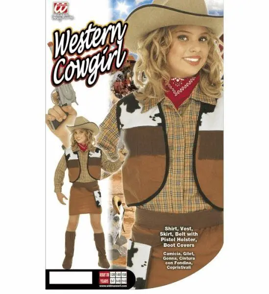 Costume Di Carnevale Cowgirl 5-7 Anni