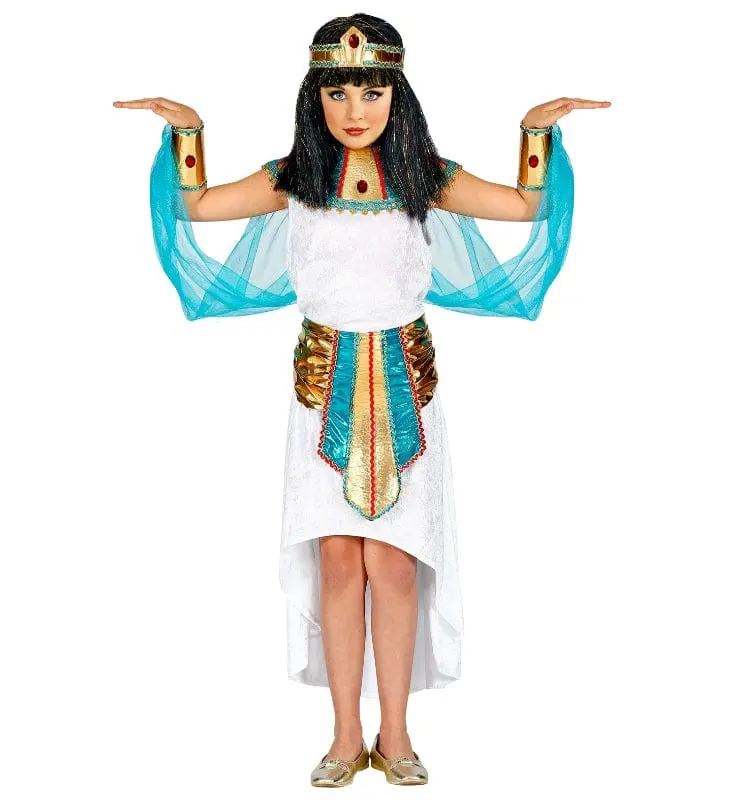 Costume di Carnevale Egiziana Bambina Taglie da 4 a 13 Anni