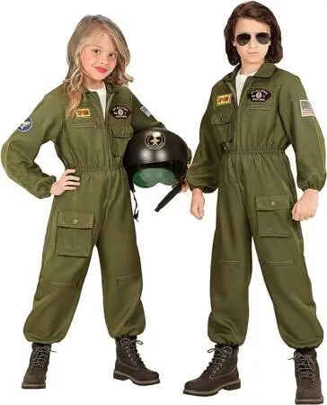 Costume Di Carnevale Pilota Di Jet Da Combattimento 5-7 Anni