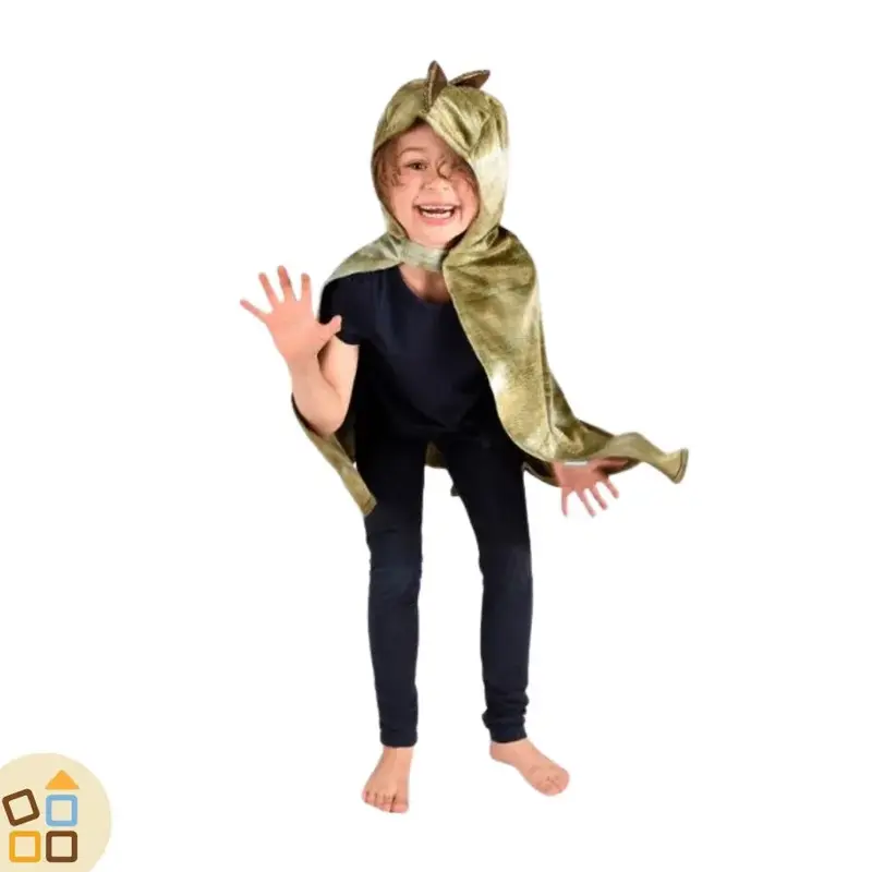 COSTUME DINO, MANTELLA VERDE/ORO 3/8 ANNI