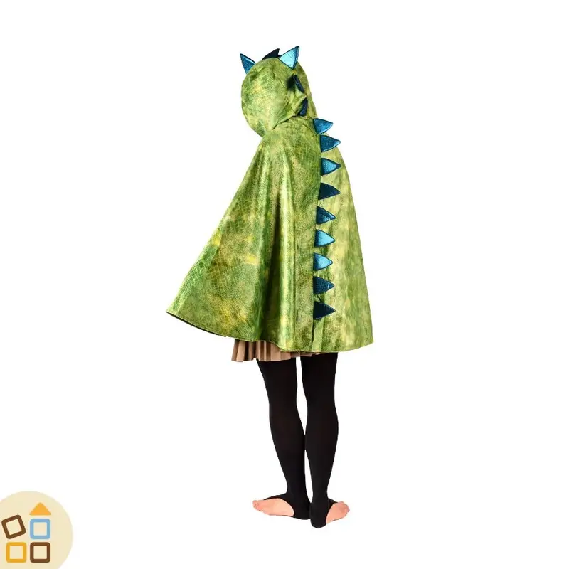 COSTUME DINO, MANTELLO VERDE 10/12 ANNI