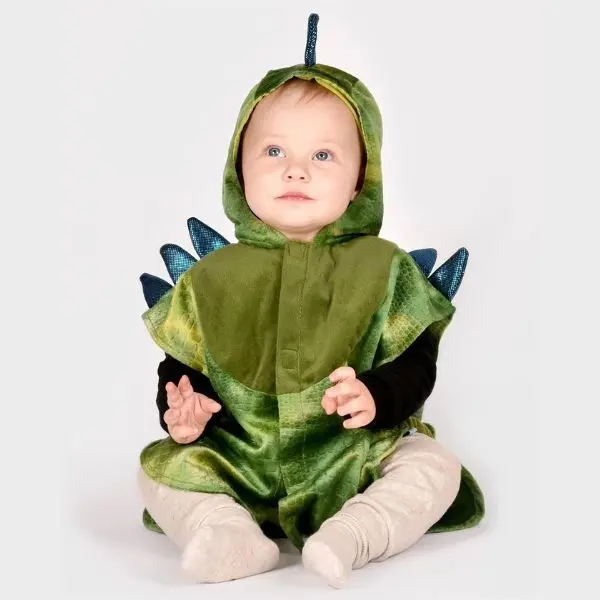 COSTUME DINO, PONCHO VERDE 1/4 ANNI