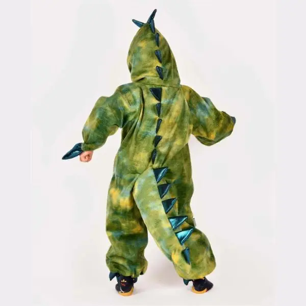 COSTUME DINO, TUTA VERDE 4/5 ANNI