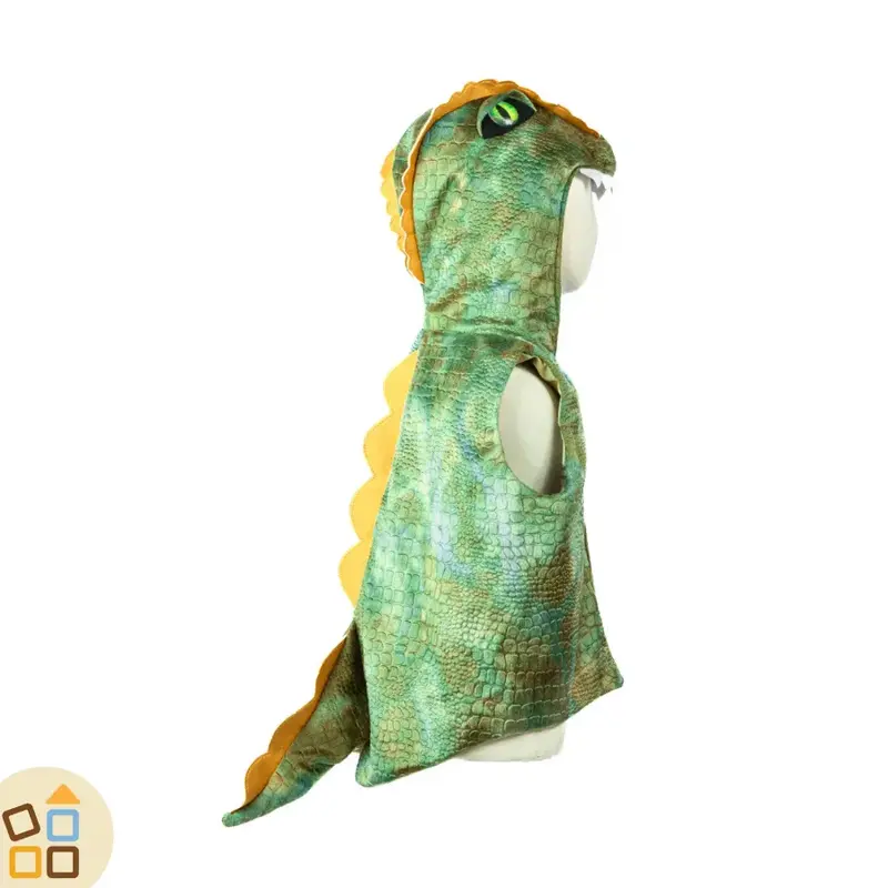 COSTUME DINOSAURO VERDE, GILET 3/4 ANNI