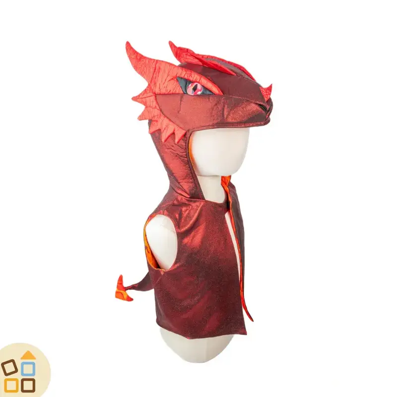 COSTUME DRAGO ROSSO, GILET 3/4 ANNI