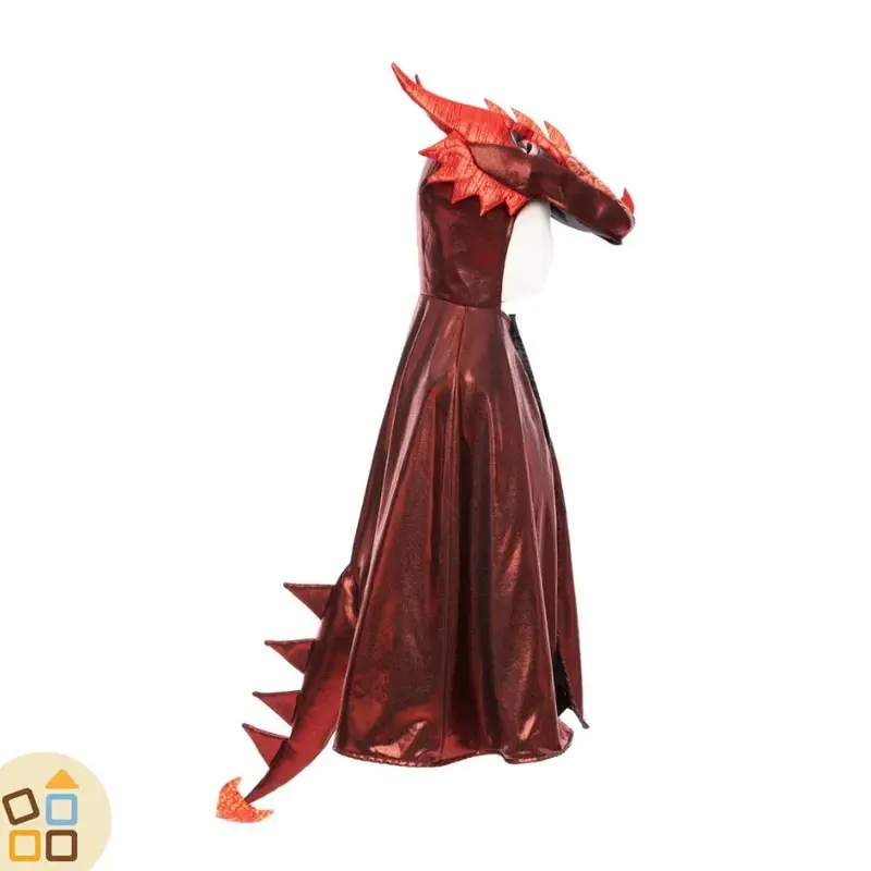 COSTUME DRAGO ROSSO, MANTELLO 5/6 ANNI