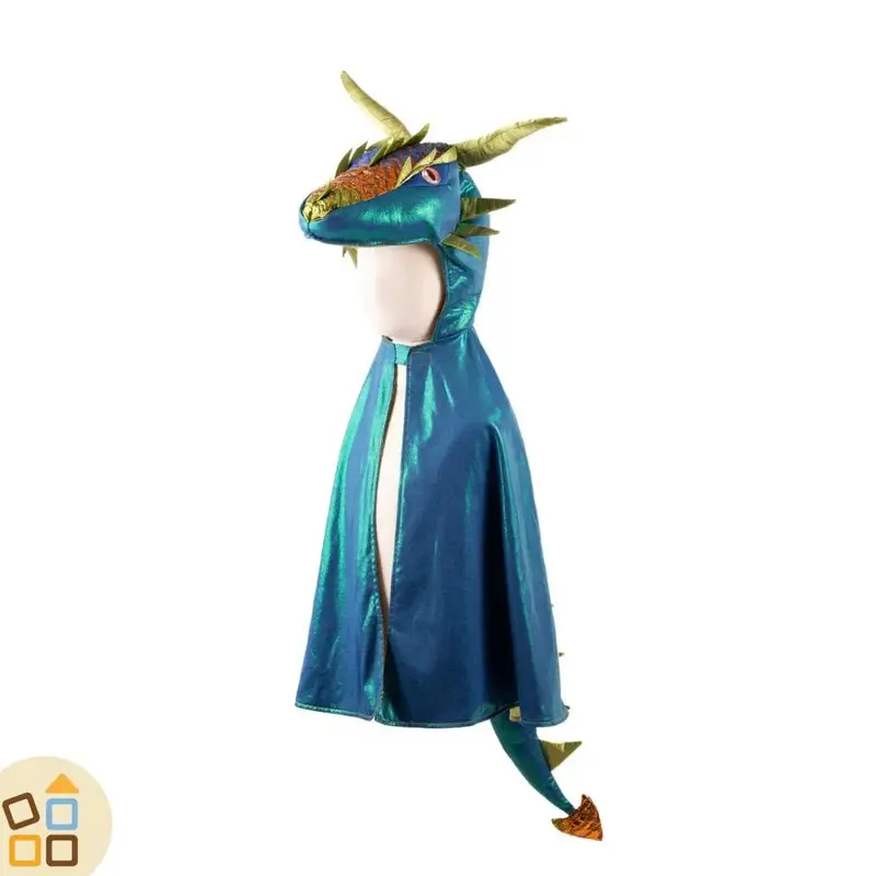 COSTUME DRAGO SMERALDO, MANTELLO 5/6 ANNI