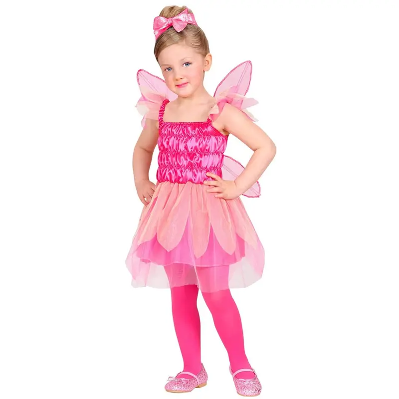 costume FATINA ROSA (vestito, ali) 104 cm / 2-3 anni