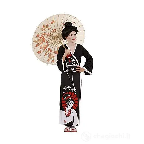 costume GEISHA (kimono, cintura, bacchette) 140 cm / 8-10 anni