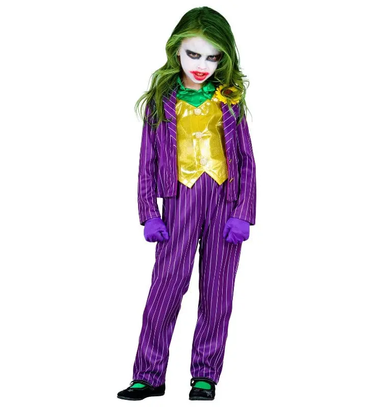 Costume Joker Bambina Taglie da 5 a 13 Anni