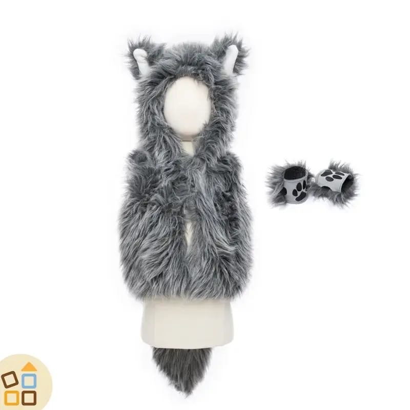 COSTUME LUPO MANNARO, GILET E GUANTI 3/4 ANNI
