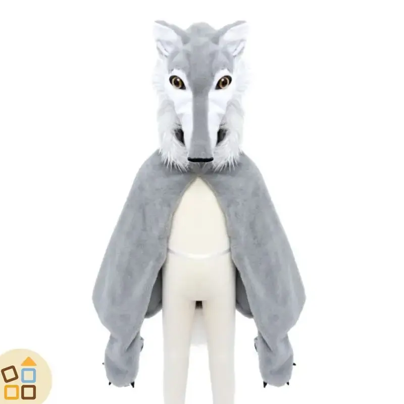COSTUME LUPO, MANTELLO CON ZAMPE 1/2 ANNI