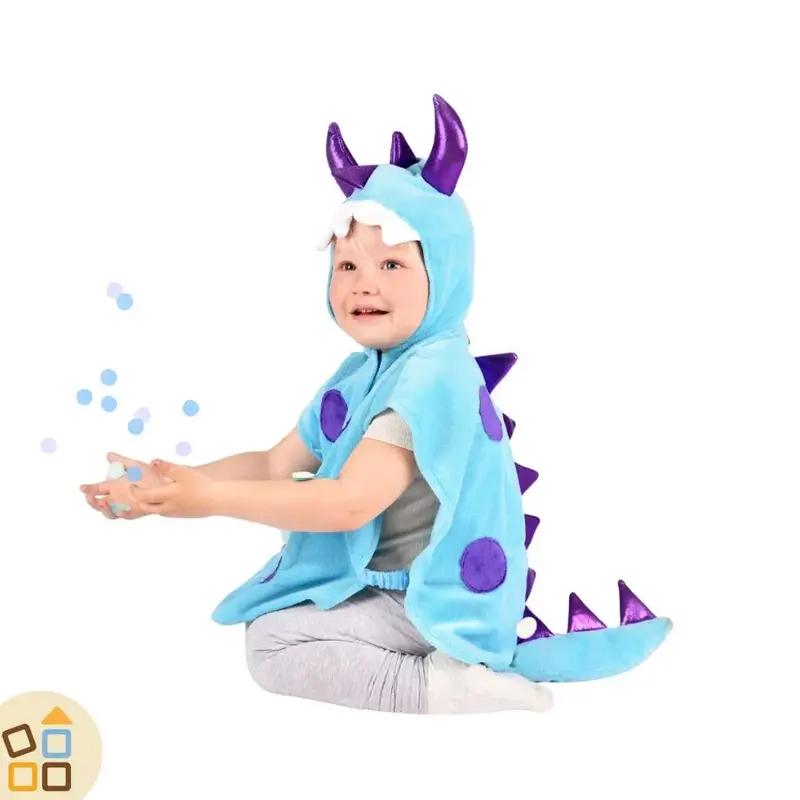 COSTUME MOSTRO AZZURRO, PONCHO 1/4 ANNI