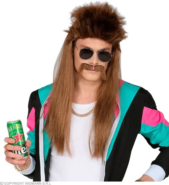 Costume Parrucca E Baffi Redneck In Sacchetto