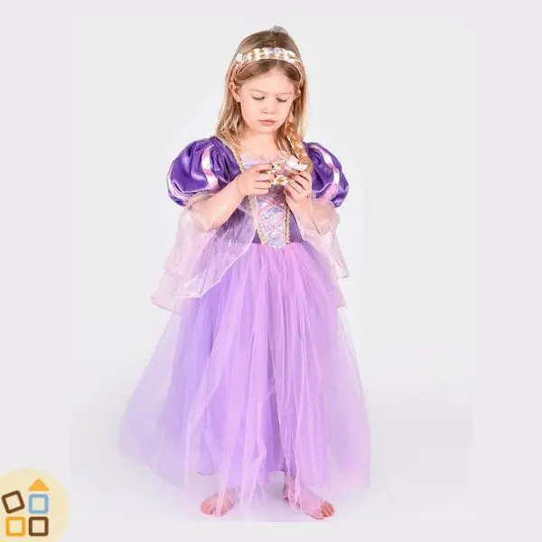 COSTUME RAPUNZEL VIOLA, VESTITO 6/8 ANNI