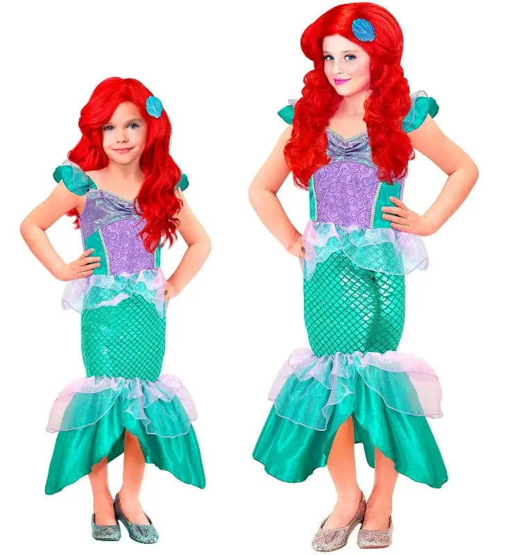 Costume Sirena Travestimento per bambine Taglie da 4 a 10 Anni
