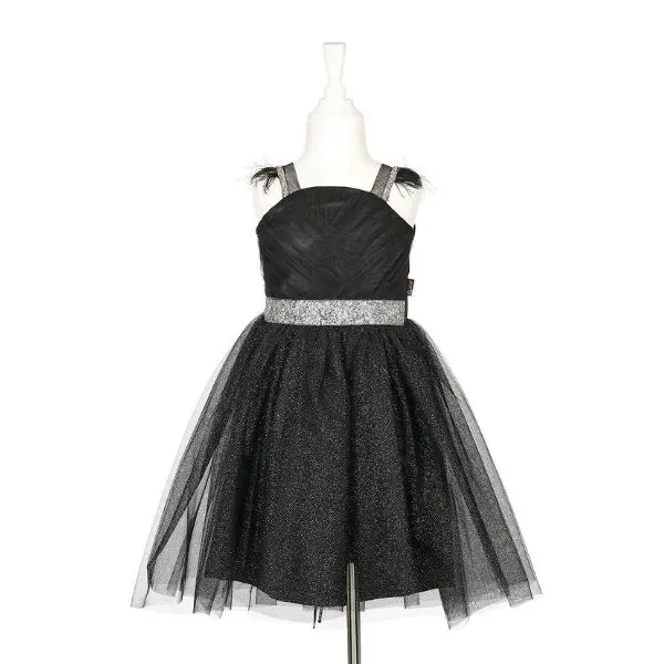 Costume Strega Nero e Glitter Argento (8-10 anni)