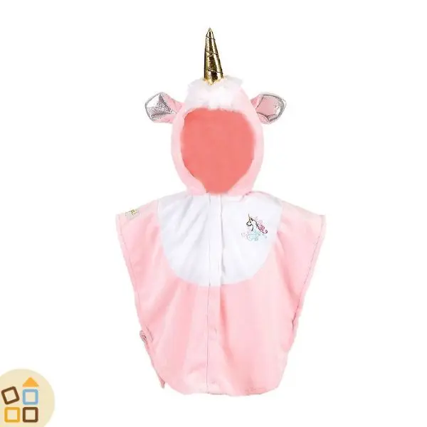 COSTUME UNICORNO, PONCHO ROSA 2 ANNI