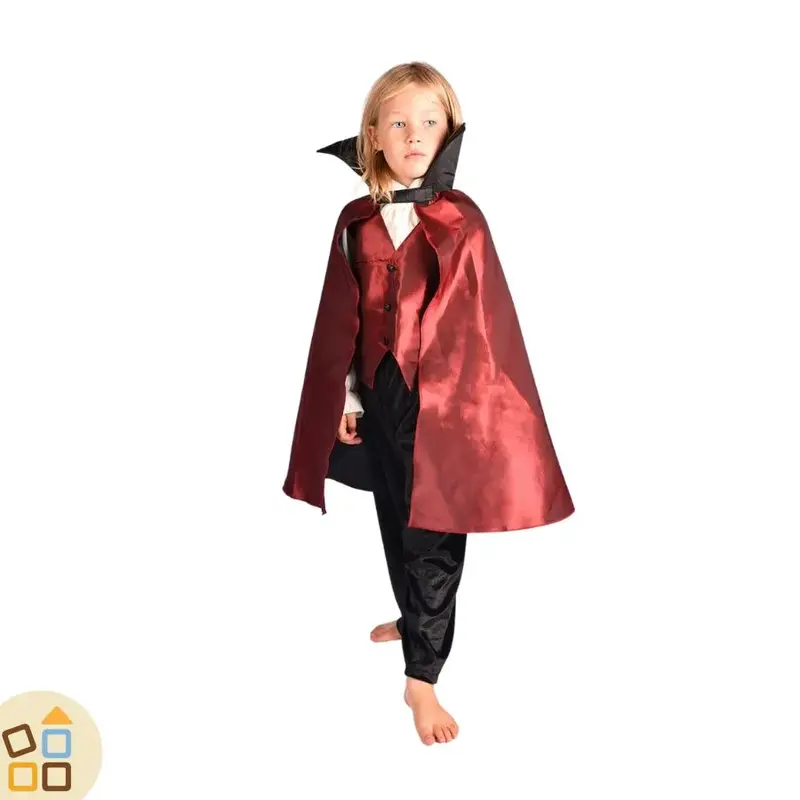 COSTUME VAMPIRO, 4 PZ ABITO E MANTELLO 4/5 ANNI
