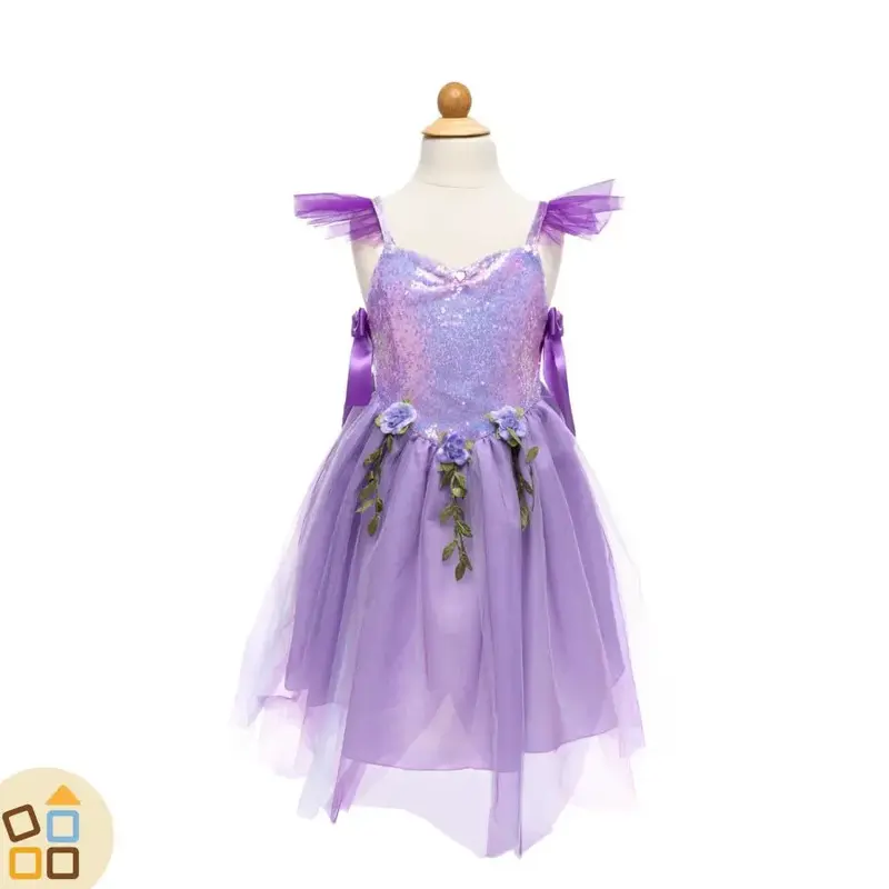 COSTUME VESTITO FATA DEI FIORI viola 3/4 anni