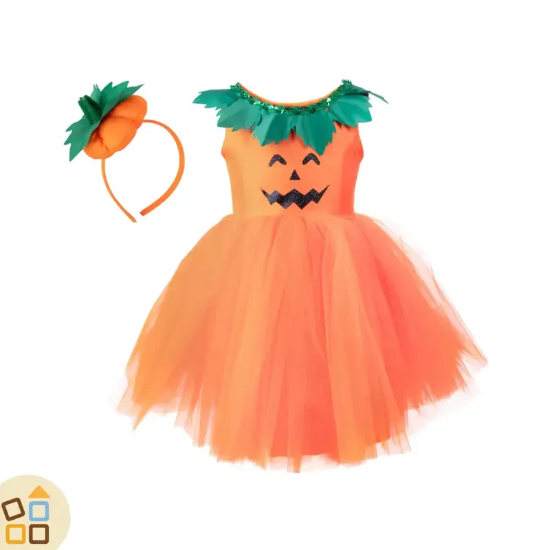 COSTUME ZUCCA HALLOWEEN VESTITO 5/6 ANNI