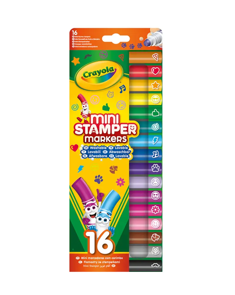 Crayola 16 Pennarelli Lavabili A Stampino