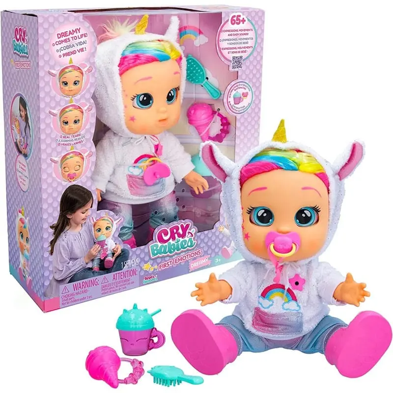 Cry Babies First Emotions, Bambola dreamy Interattiva, 65 espressioni e movimenti