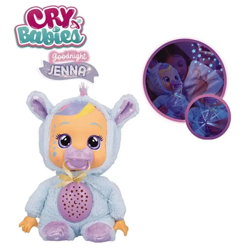 Cry Babies Jenna Goodnight, Nuova Bambola con Proiettore Cielo Stellato +18Mesi
