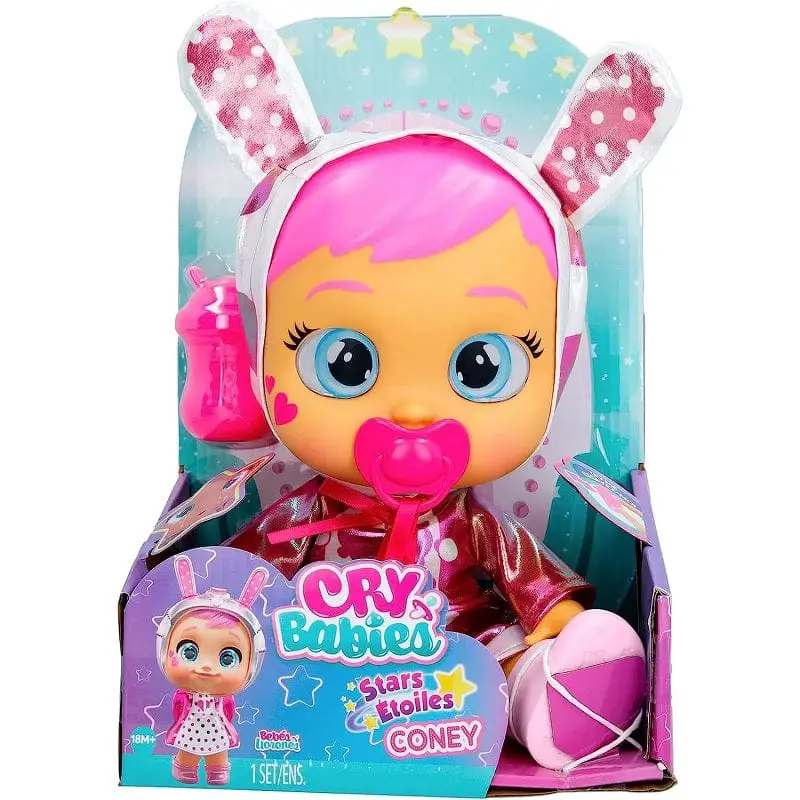 Cry Babies Stars Coney, Nuova Bambola con Occhi che si Illuminano e Piangono