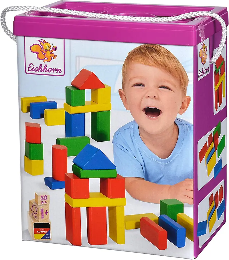 Cubetti colorati in legno 50 pz - Eichhorn - Art. 10005