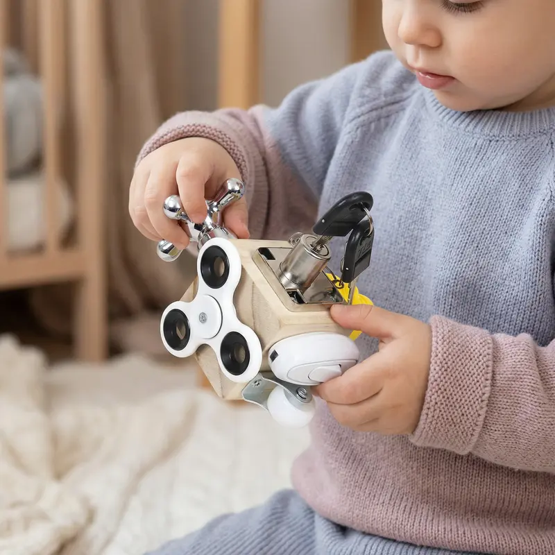 Cubo di legno per bambini piccoli | Giocattolo educativo per la motricità fine e l' apprendimento sensoriale precoce
