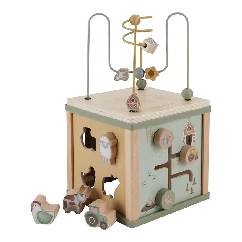 Cubo Multi Attività Little Farm Cubo in Legno - Activity Cube Little Farm (LD7131)