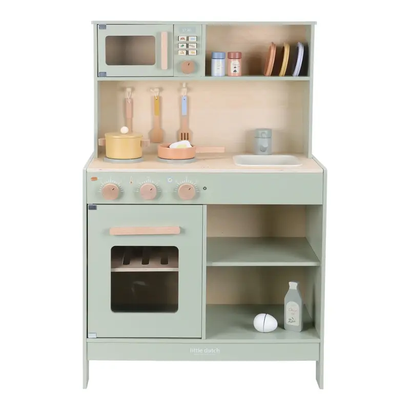 Cucina Giocattolo in Legno Verde - Wooden Play Kitchen Green Essentials (LD2500)
